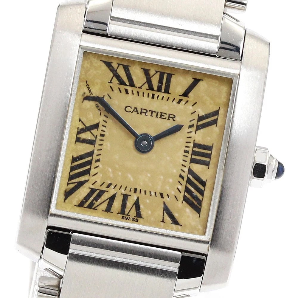 CARTIER TANK FRANCAISE QUARTZ LADIES WATCH: CARTIER Tank Francaise Quartz Ladies Watch Brand: CARTIER Type/Style: Wristwatch Material: Band Material Stainless Steel, Case Material Stainless Steel Color: Band Color Silver, Dial Color beige, Case