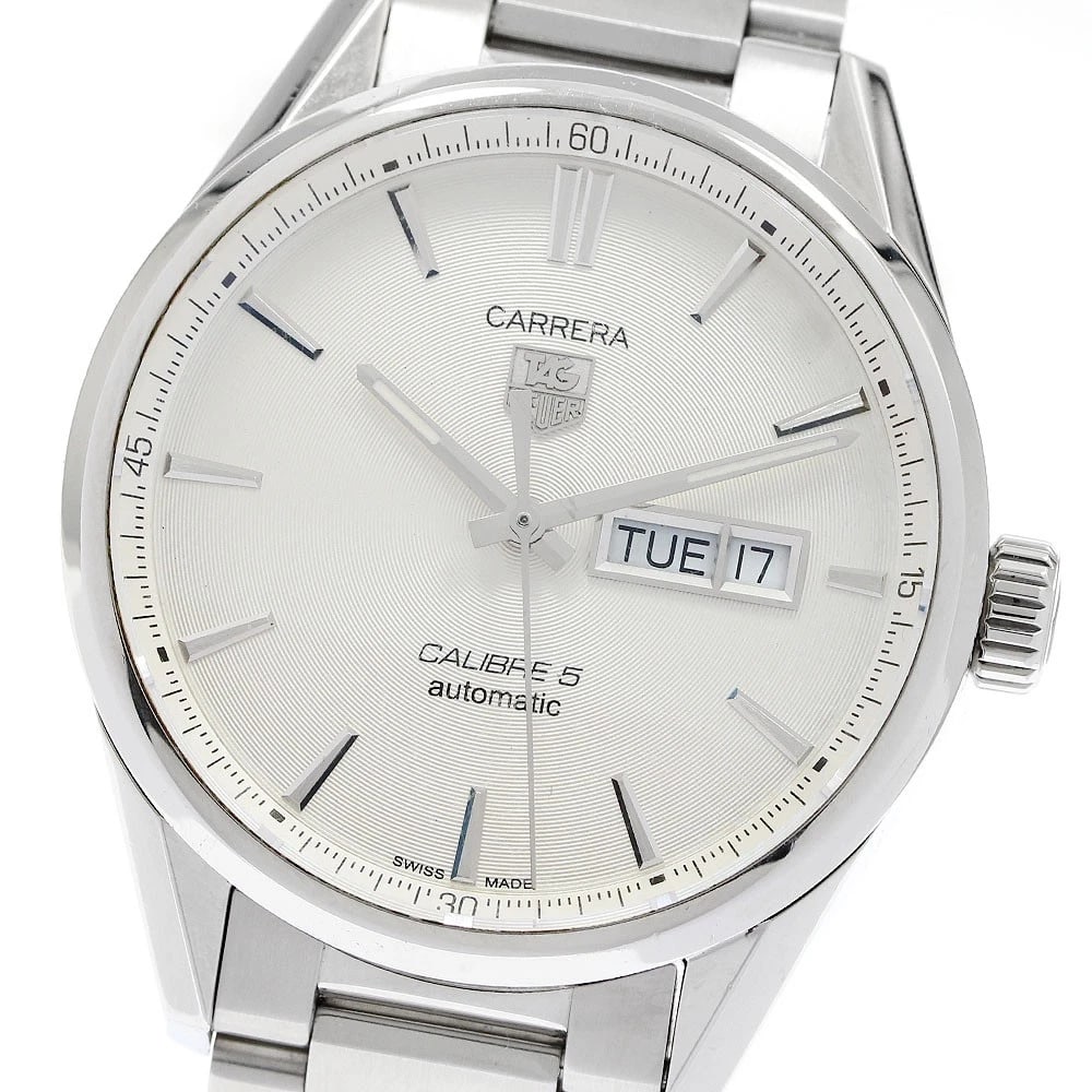 TAG HEUER CARRERA CALIBER DATE AUTOMATIC WATCH: TAG HEUER Carrera Caliber date Automatic Watch Brand: TAG HEUER Type/Style: Wristwatch Material: Band Material Stainless Steel, Case Material Stainless Steel Color: Band Color Silver, Dial Color