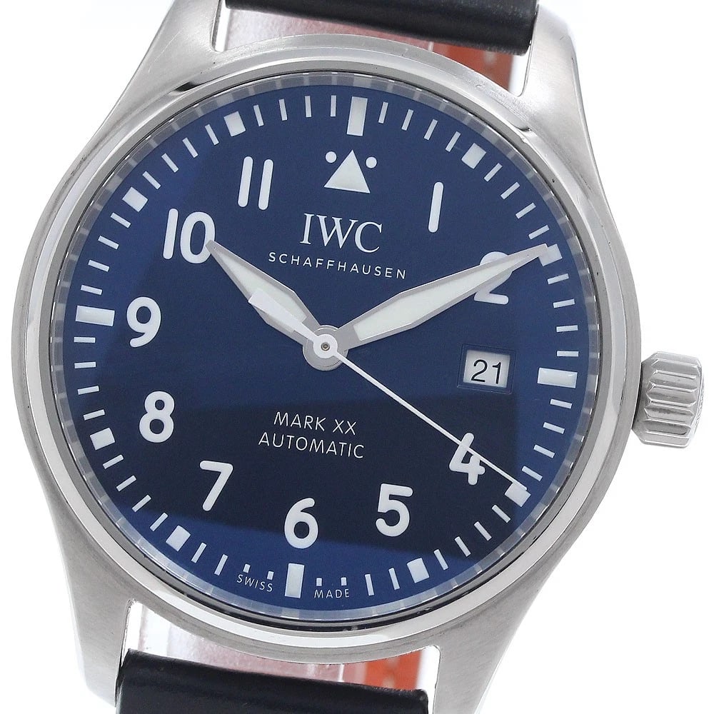 IWC SCHAFFHAUSEN PILOT'S WATCH AUTOMATIC WATCH: IWC SCHAFFHAUSEN Pilot's Watch Automatic Watch Brand: IWC SCHAFFHAUSEN Type/Style: Wristwatch Material: Band Material leather, Case Material Stainless Steel Color: Band Color black, Dial Color blue, C