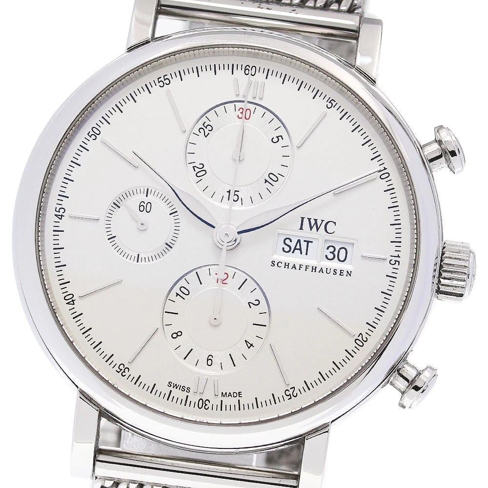 IWC SCHAFFHAUSEN PORTOFINO CHRONOGRAPH DATE AUTOMATIC WATCH: IWC SCHAFFHAUSEN Portofino Chronograph date Automatic Watch Brand: IWC SCHAFFHAUSEN Type/Style: Wristwatch Material: Band Material Stainless Steel, Case Material Stainless Steel Color: Band Color