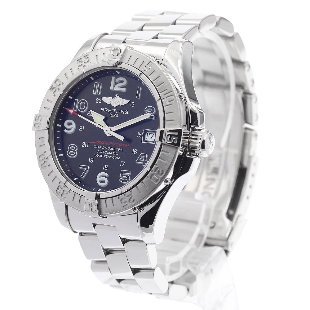 BREITLING SUPER OCEAN DATE BLACK AUTOMATIC WATCH - 2