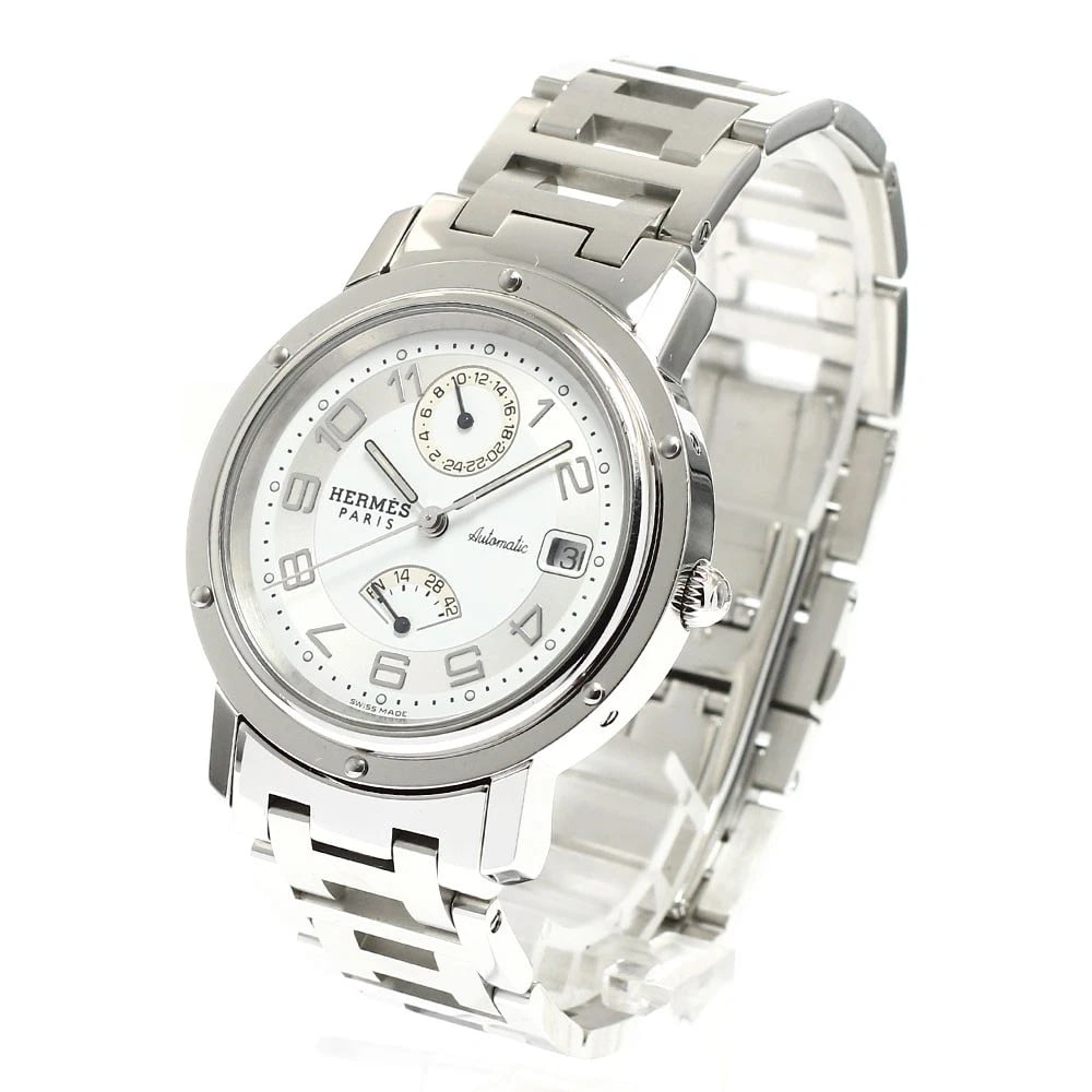 HERMES CLIPPER DATE POWER RESERVE AUTOMATIC WATCH - 2