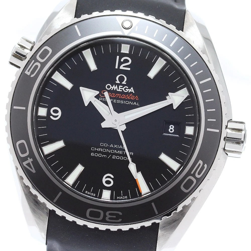 OMEGA SEAMASTER PLANET OCEAN CO-AXIAL AUTOMATIC WATCH: OMEGA Seamaster Planet Ocean Co-Axial Automatic Watch Brand: OMEGA Type/Style: Wristwatch Material: Band Material rubber, Case Material Stainless Steel Color: Band Color black, Dial Color black, Case