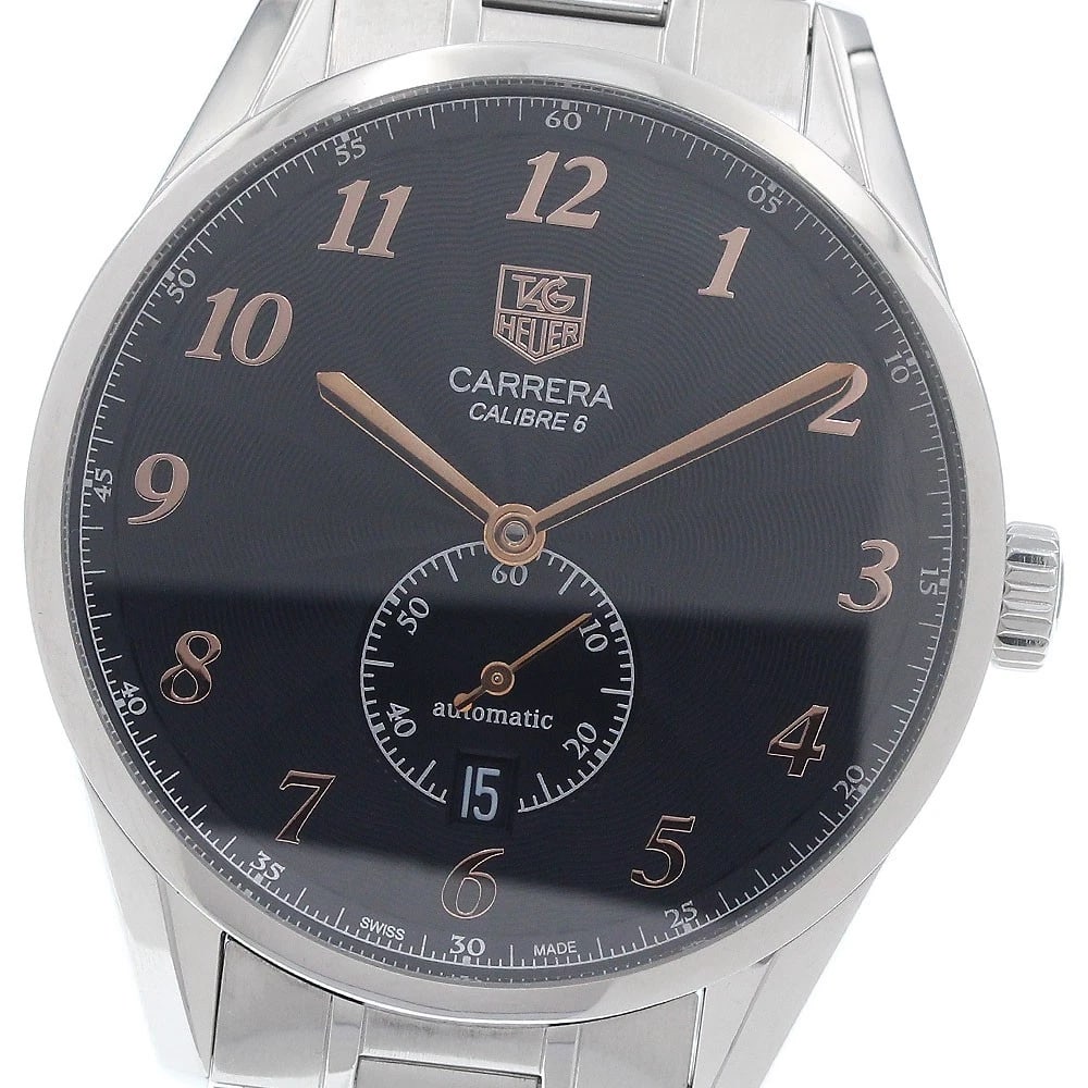 TAG HEUER CARRERA HERITAGE CALIBER DATE AUTOMATIC WATCH: TAG HEUER Carrera Heritage Caliber Date Automatic Watch Brand: TAG HEUER Type/Style: Wristwatch Material: Band Material Stainless Steel, Case Material Stainless Steel Color: Band Color Silver, Dial