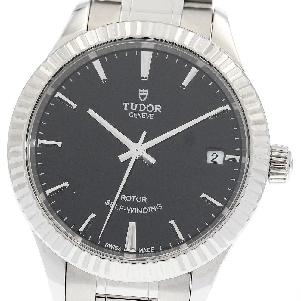 TUDOR STYLE DATE BLACK AUTOMATIC WATCH: TUDOR style Date black Automatic Watch Brand: TUDOR Type/Style: Wristwatch Material: Band Material Stainless Steel, Case Material Stainless Steel Color: Band Color Silver, Dial Color black, Case