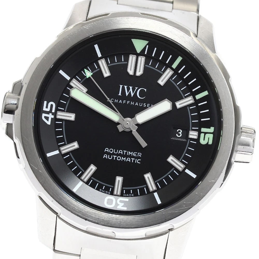 IWC SCHAFFHAUSEN AQUA TIMER DATE AUTOMATIC WATCH: IWC SCHAFFHAUSEN Aqua timer Date Automatic Watch Brand: IWC SCHAFFHAUSEN Type/Style: Wristwatch Material: Band Material Stainless Steel, Case Material Stainless Steel Color: Band Color Silver, Dial
