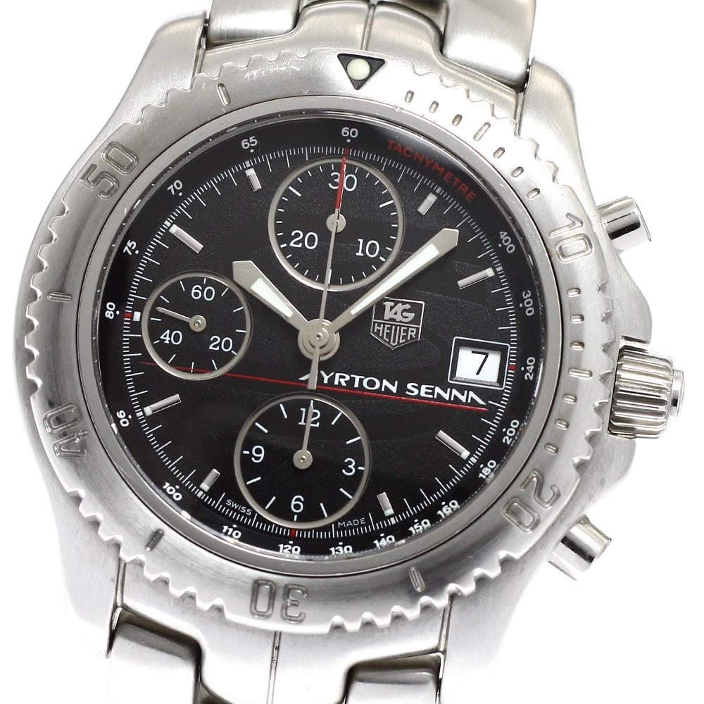TAG HEUER AUTOMATIC WATCH: TAG HEUER Automatic Watch Brand: TAG HEUER Type/Style: Wristwatch Material: Band Material Stainless Steel, Case Material Stainless Steel Color: Band Color Silver, Dial Color black, Case Color Silver