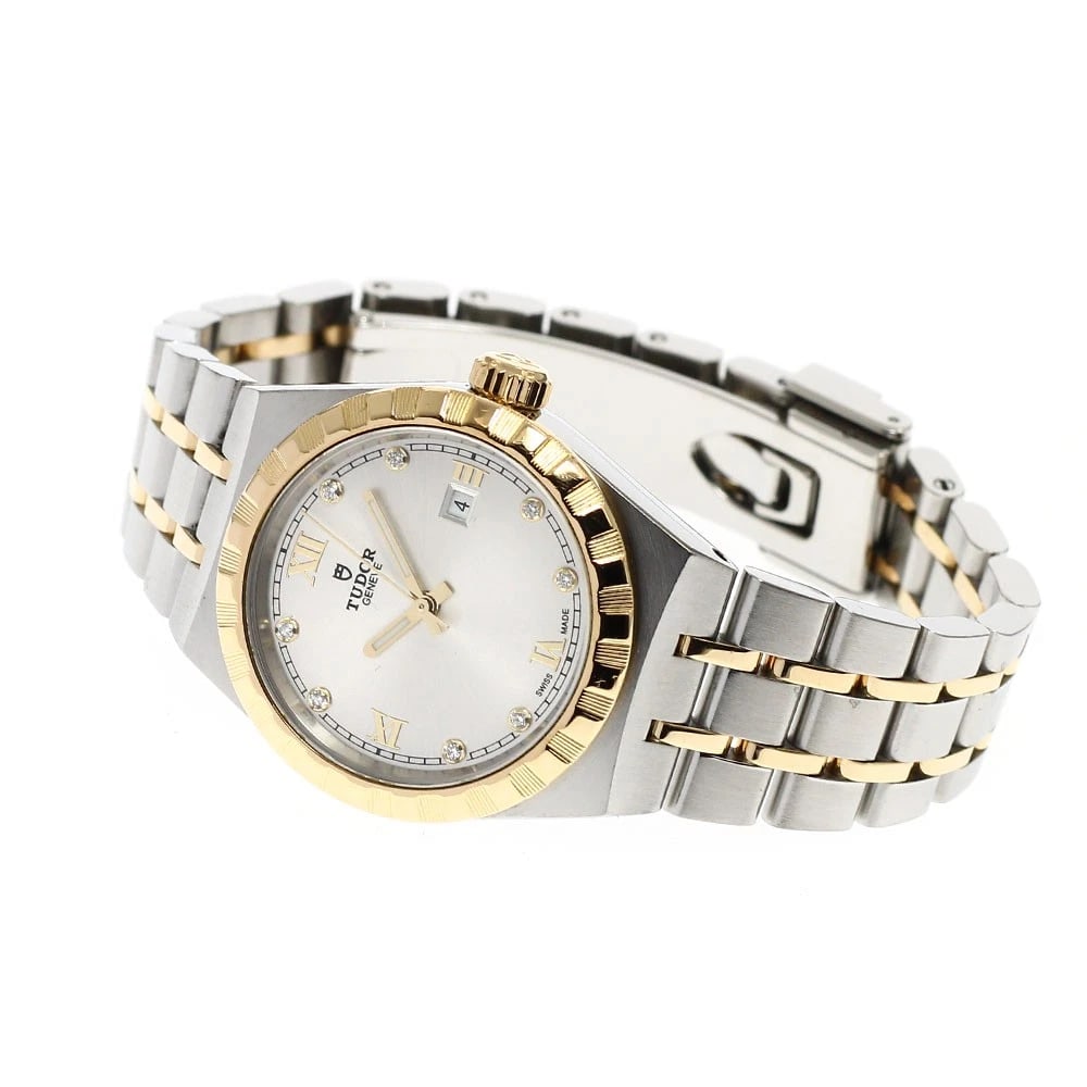 TUDOR ROYAL DATE DIAMOND SILVER AUTOMATIC WATCH - 2