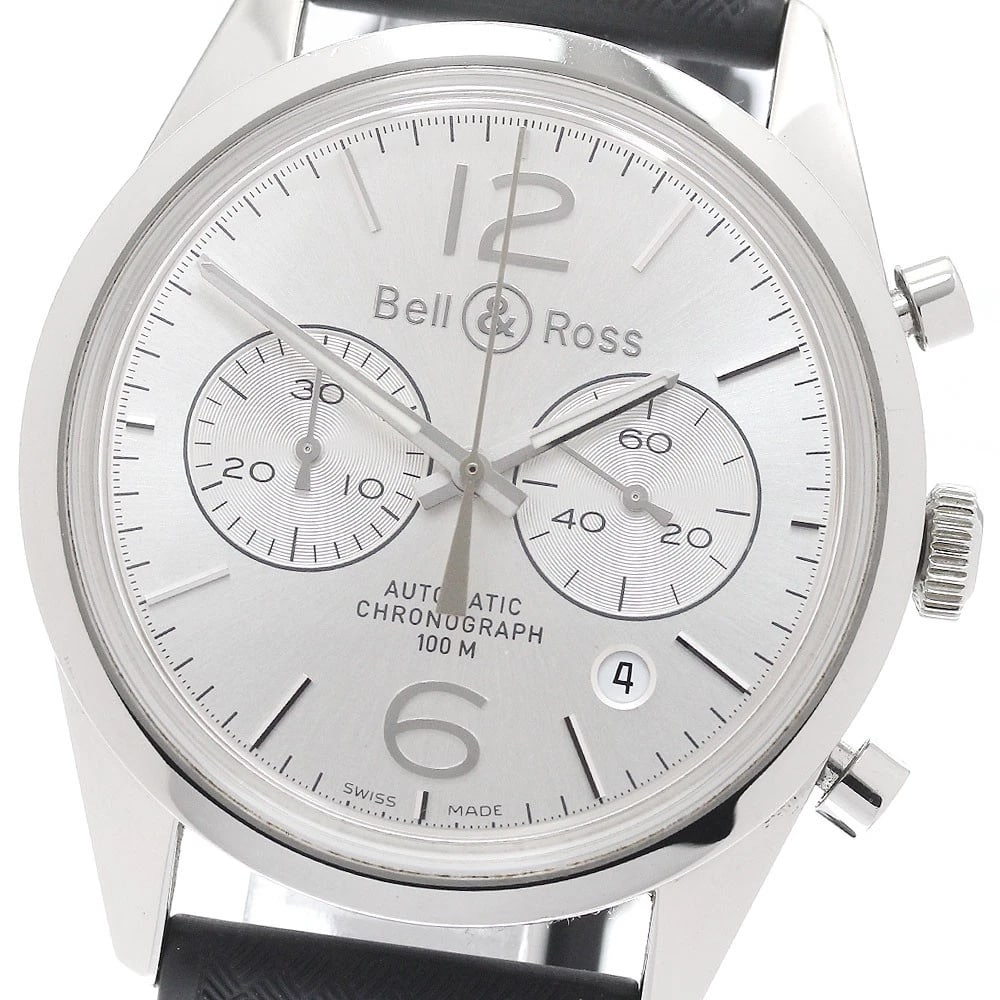 BELL?ROSS CHRONOGRAPH DATE SILVER AUTOMATIC WATCH (1 of 2)