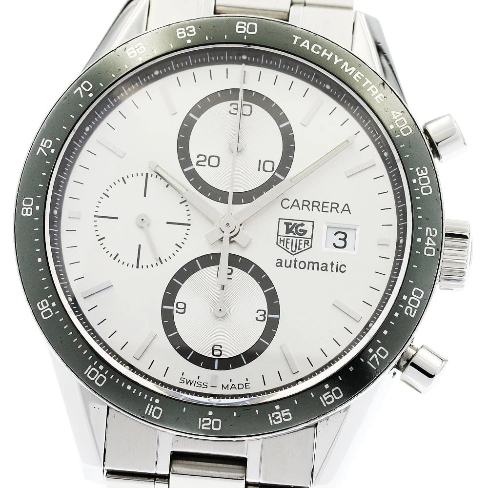 TAG HEUER CARRERA DATE CHRONOGRAPH AUTOMATIC WATCH: TAG HEUER Carrera Date Chronograph Automatic Watch Brand: TAG HEUER Type/Style: Wristwatch Material: Band Material Stainless Steel, Case Material Stainless Steel Color: Band Color Silver, Dial Color S