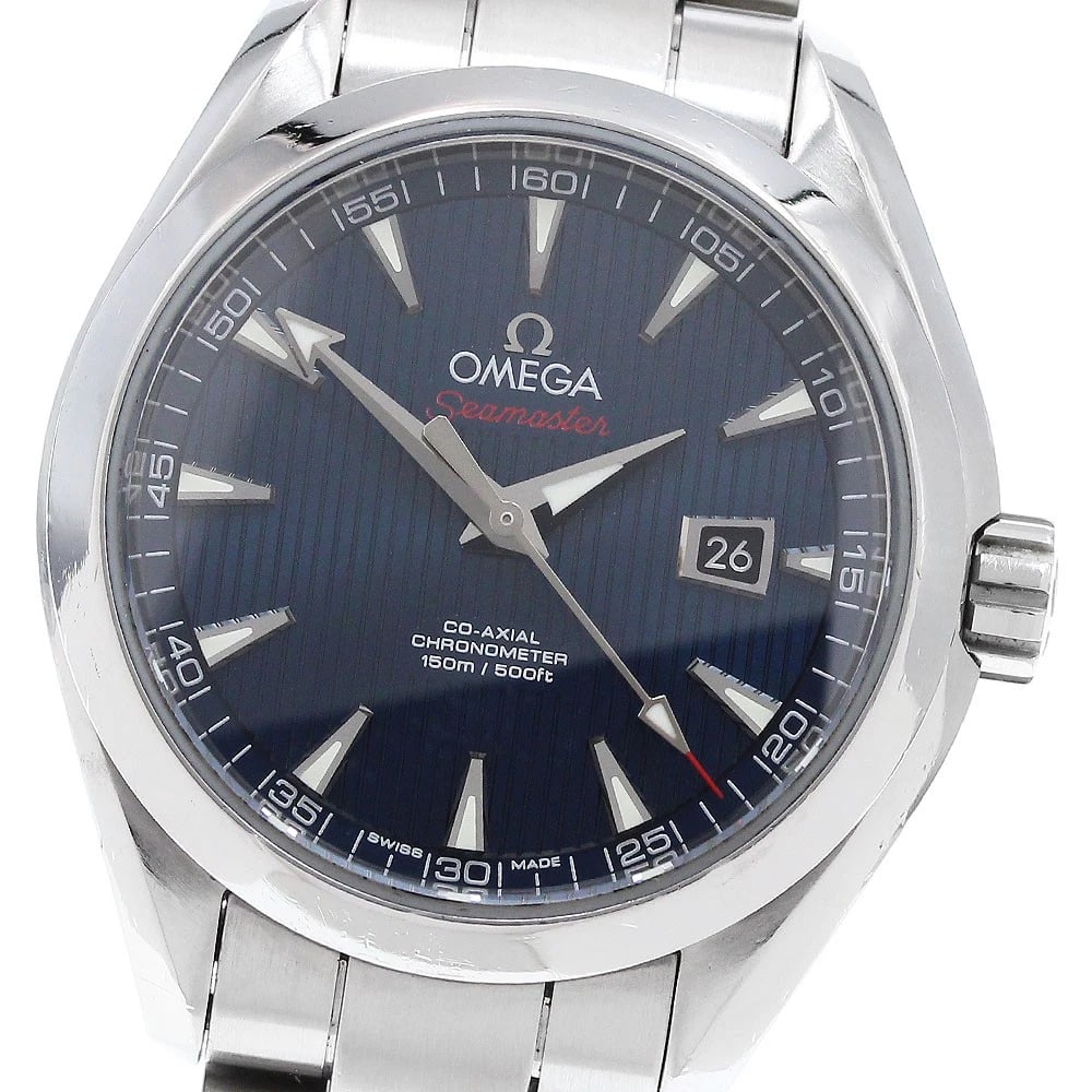 OMEGA SEAMASTER AQUA TERRA AUTOMATIC WATCH: OMEGA Seamaster Aqua Terra Automatic Watch Brand: OMEGA Type/Style: Wristwatch Material: Band Material Stainless Steel, Case Material Stainless Steel Color: Band Color Silver, Dial Color blue, Case