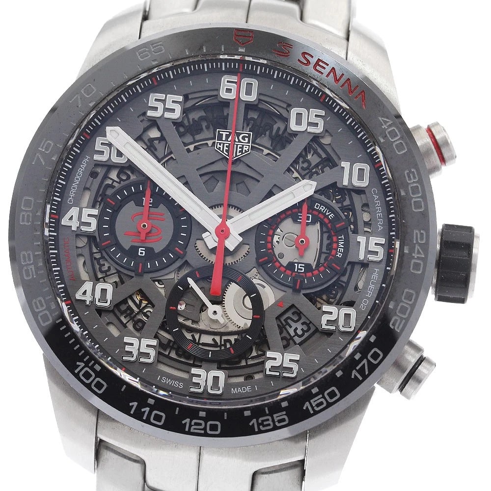 TAG HEUER CARRERA AYRTON SENNA AUTOMATIC WATCH: TAG HEUER Carrera Ayrton Senna Automatic Watch Brand: TAG HEUER Type/Style: Wristwatch Material: Band Material Stainless Steel, Case Material Stainless Steel Color: Band Color Silver, Dial Color