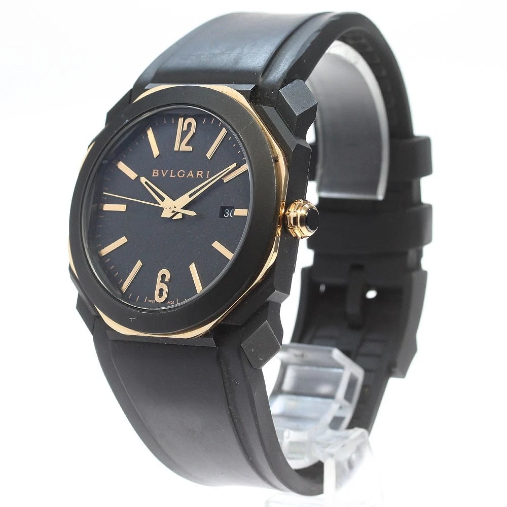BVLGARI OCTO DATE BLACK AUTOMATIC WATCH - 2