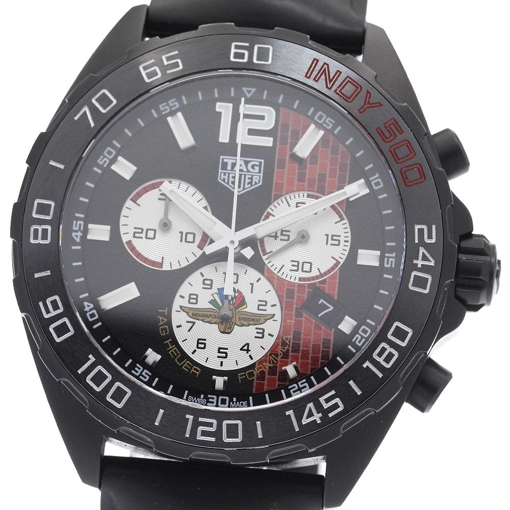 TAG HEUER CHRONOGRAPHS QUARTZ WATCH: TAG HEUER Chronographs Quartz Watch Brand: TAG HEUER Type/Style: Wristwatch Material: Band Material rubber, Case Material Stainless Steel Color: Band Color black, Dial Color black, Case Color black