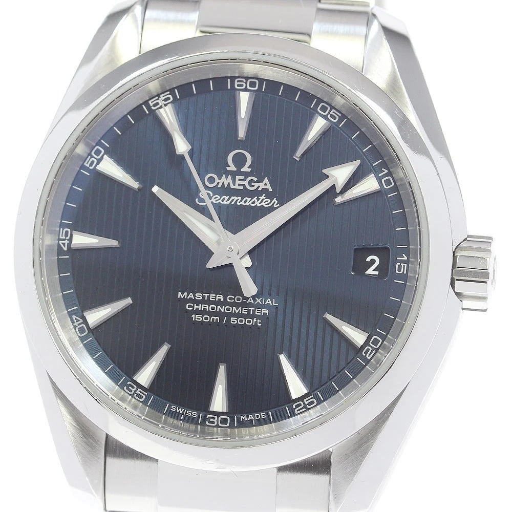 OMEGA SEAMASTER AQUA TERRA AUTOMATIC WATCH: OMEGA Seamaster Aqua Terra Automatic Watch Brand: OMEGA Type/Style: Wristwatch Material: Band Material Stainless Steel, Case Material Stainless Steel Color: Band Color Silver, Dial Color Navy, Case Co
