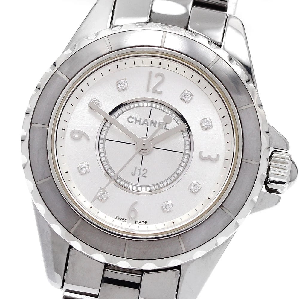 CHANEL J12 CHROMATIC DIAMOND SILVER QUARTZ WATCH: CHANEL J12 Chromatic diamond Silver Quartz Watch Brand: CHANEL Type/Style: Wristwatch Material: Band Material Titanium / ceramic, Case Material Titanium / ceramic Color: Band Color Silver, Dial Color