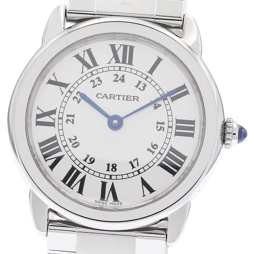 CARTIER RONDE SOLO SILVER QUARTZ WATCH: CARTIER Ronde Solo Silver Quartz Watch Brand: CARTIER Type/Style: Wristwatch Material: Band Material Stainless Steel, Case Material Stainless Steel Color: Band Color Silver, Dial Color Silver, Case