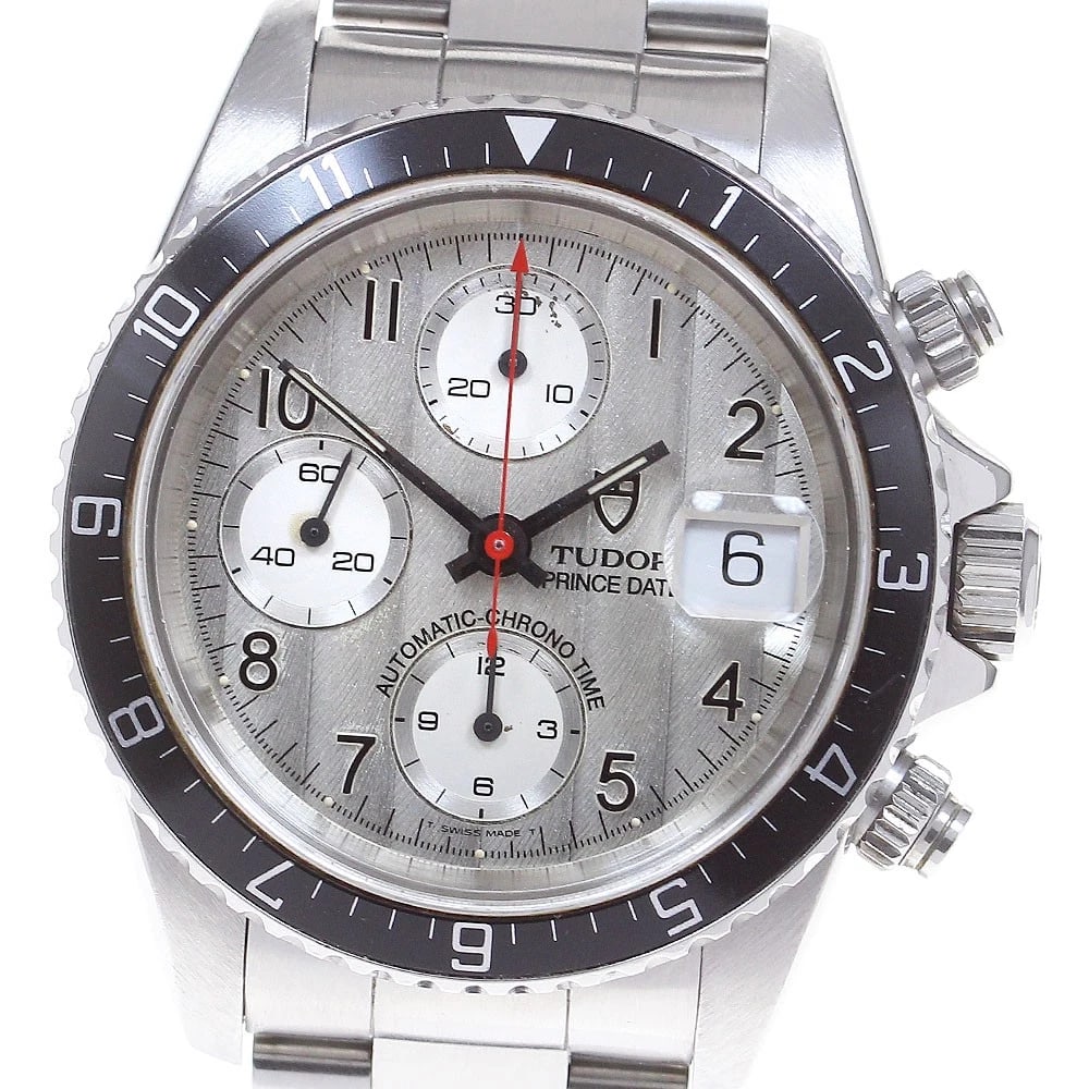 TUDOR PRINCE DATE CHRONO SILVER AUTOMATIC WATCH: TUDOR Prince Date Chrono Silver Automatic Watch Brand: TUDOR Type/Style: Wristwatch Material: Band Material Stainless Steel, Case Material Stainless Steel Color: Band Color Silver, Dial Color Silver,