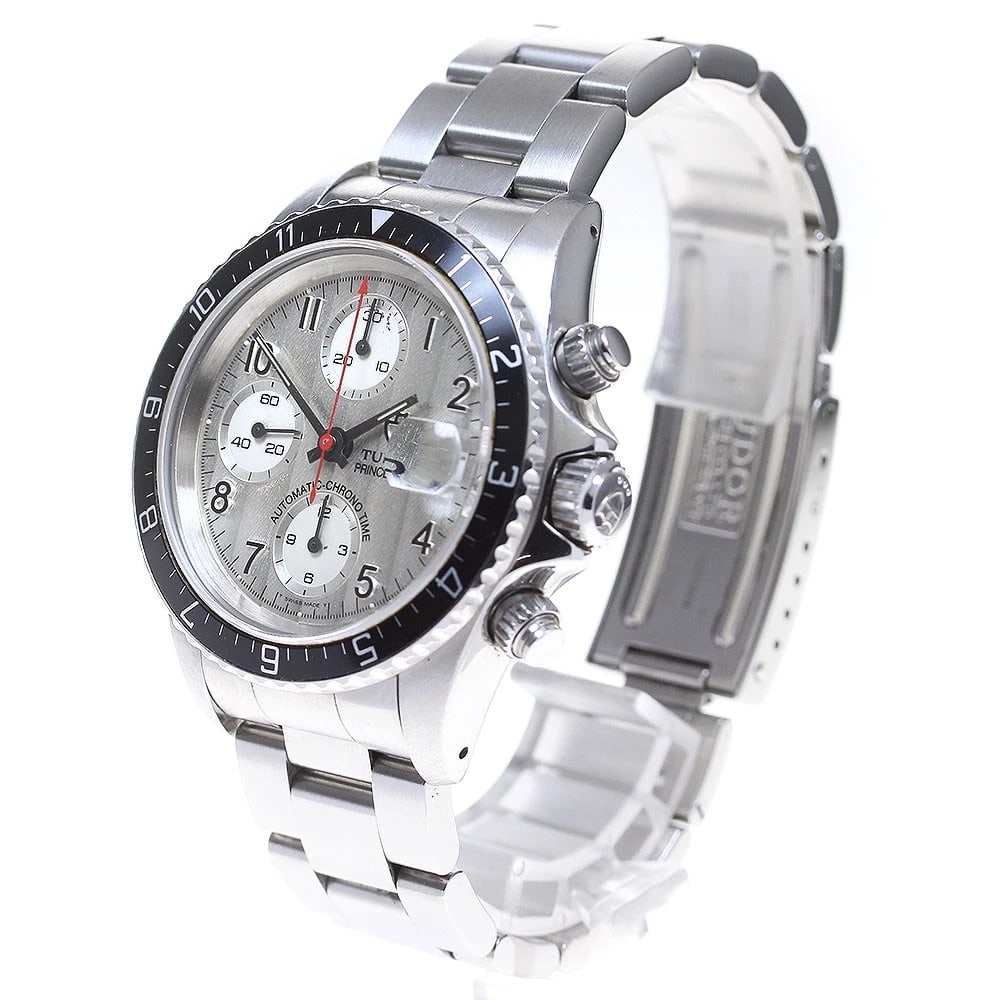 TUDOR PRINCE DATE CHRONO SILVER AUTOMATIC WATCH - 2