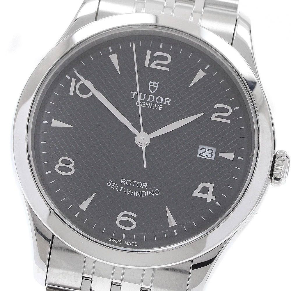TUDOR DATE BLACK AUTOMATIC WATCH: TUDOR Date black Automatic Watch Brand: TUDOR Type/Style: Wristwatch Material: Band Material Stainless Steel, Case Material Stainless Steel Color: Band Color Silver, Dial Color black, Case Color