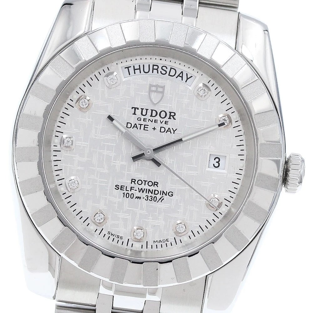 TUDOR CLASSIC DATE DIAMOND SILVER AUTOMATIC WATCH: TUDOR Classic Date diamond Silver Automatic Watch Brand: TUDOR Type/Style: Wristwatch Material: Band Material Stainless Steel, Case Material Stainless Steel Color: Band Color Silver, Dial Color Silver