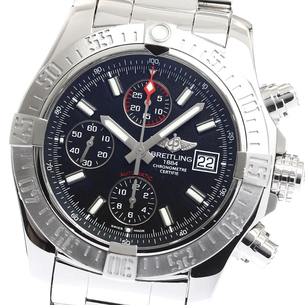 BREITLING AVENGER CHRONOGRAPH DATE AUTOMATIC WATCH: BREITLING Avenger Chronograph Date Automatic Watch Brand: BREITLING Type/Style: Wristwatch Material: Band Material Stainless Steel, Case Material Stainless Steel Color: Band Color Silver, Dial Color