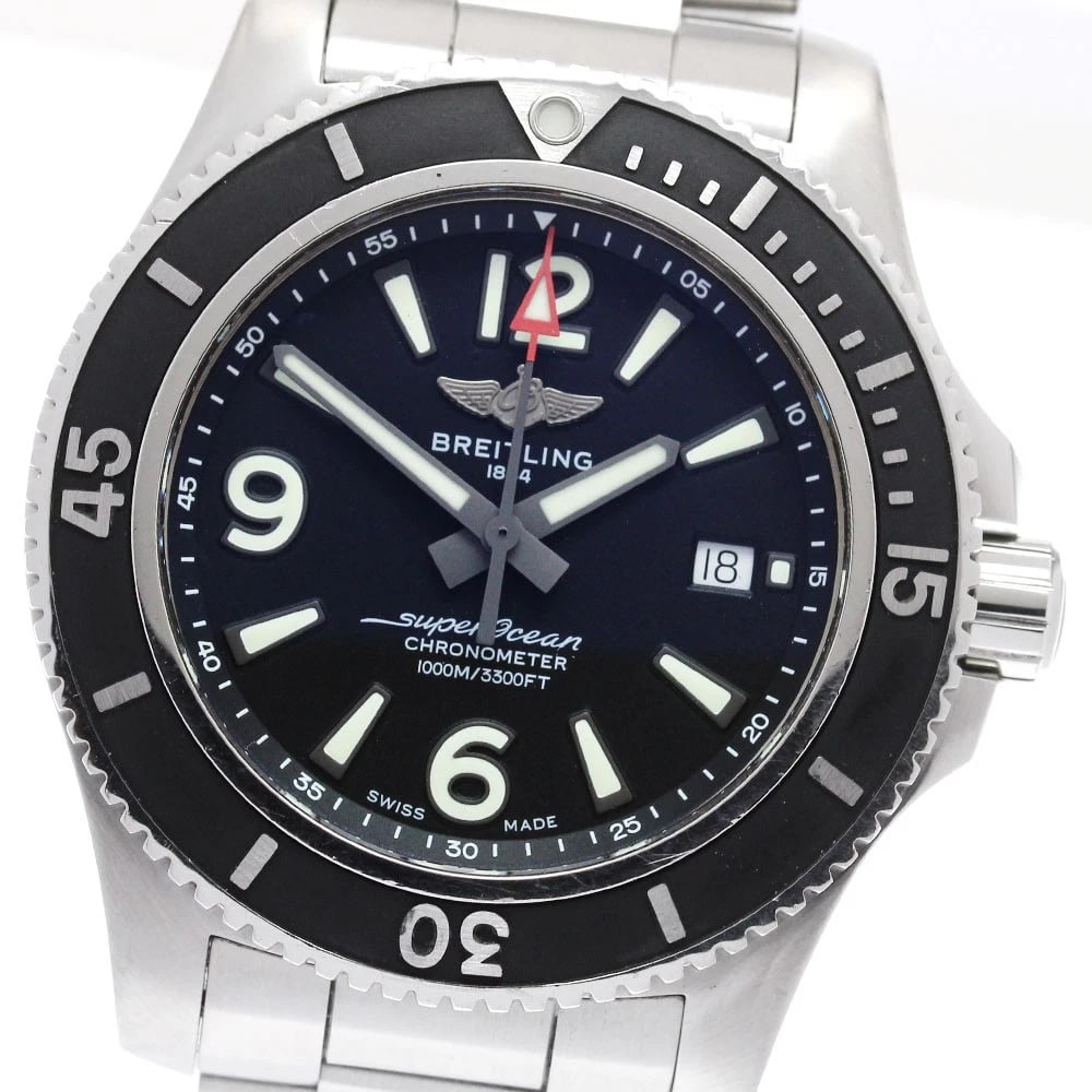 BREITLING SUPER OCEAN DATE BLACK AUTOMATIC WATCH (1 of 3)