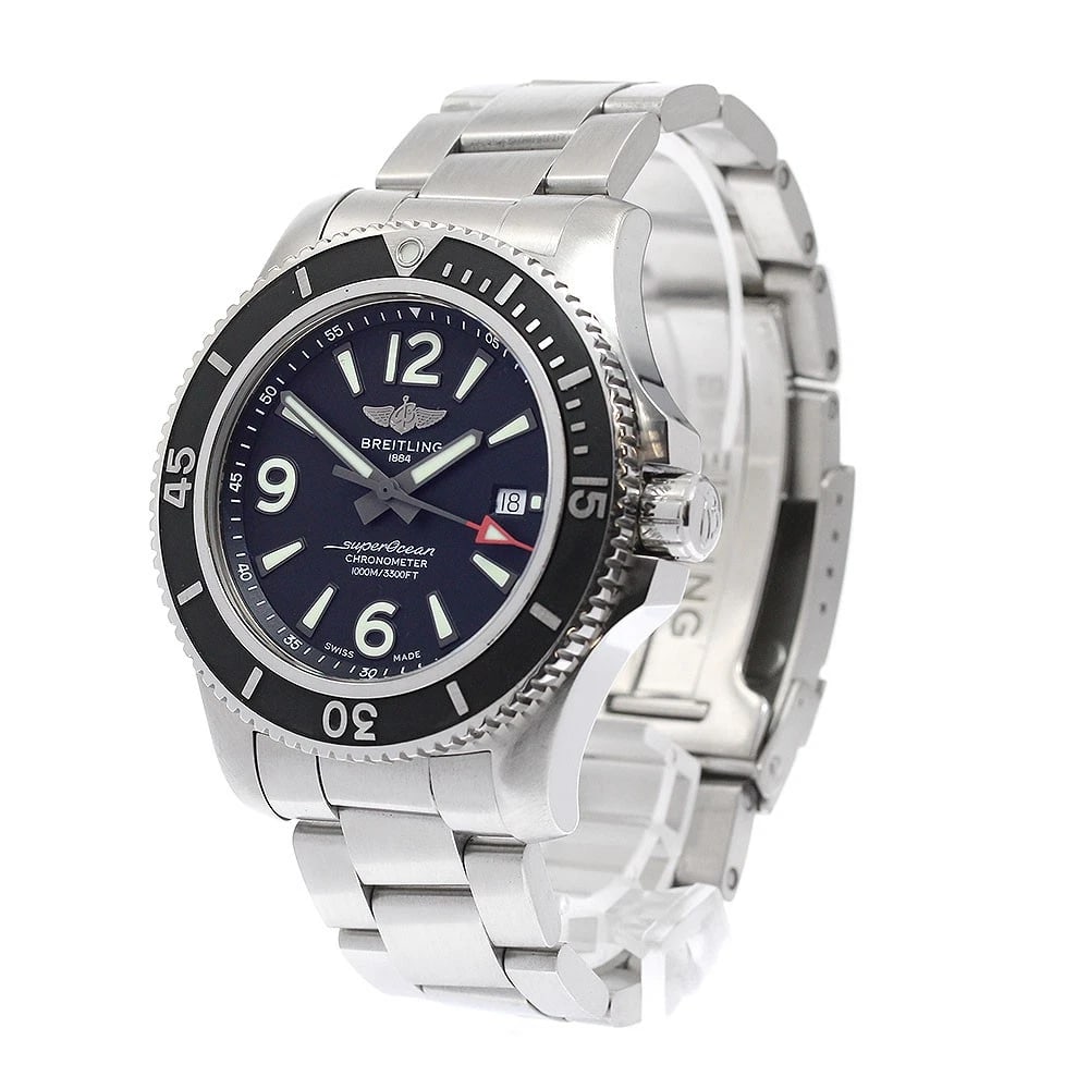 BREITLING SUPER OCEAN DATE BLACK AUTOMATIC WATCH - 2