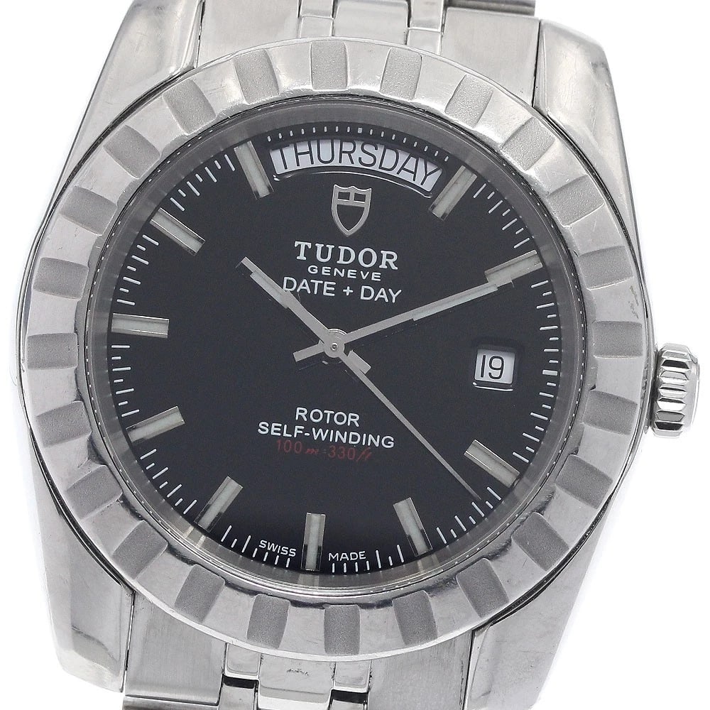 TUDOR CLASSIC DATE BLACK AUTOMATIC WATCH: TUDOR Classic Date Black Automatic Watch Brand: TUDOR Type/Style: Wristwatch Material: Band Material Stainless Steel, Case Material Stainless Steel Color: Band Color Silver, Dial Color black, Case