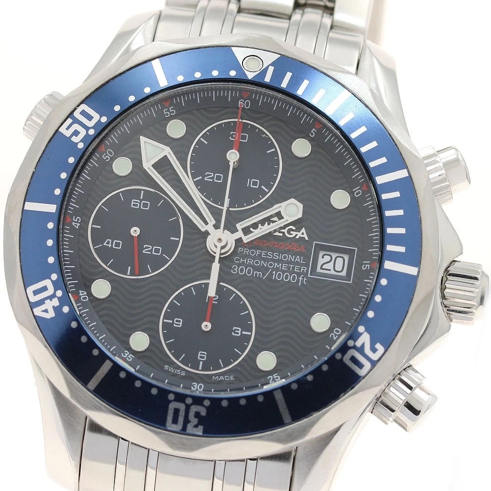 OMEGA SEAMASTER DATE CHRONOGRAPH NAVY AUTO WATCH: OMEGA Seamaster Date Chronograph Navy Auto Watch Brand: OMEGA Type/Style: Wristwatch Material: Band Material Stainless Steel, Case Material Stainless Steel Color: Band Color Silver, Dial Color Navy,