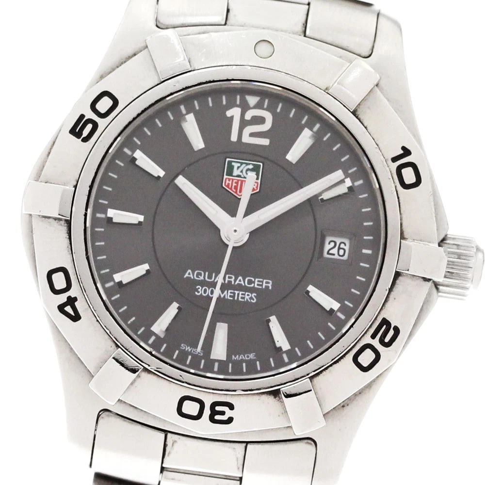 TAG HEUER AQUA RACER DATE GRAY QUARTZ WATCH: TAG HEUER Aqua racer Date gray Quartz Watch Brand: TAG HEUER Type/Style: Wristwatch Material: Band Material Stainless Steel, Case Material Stainless Steel Color: Band Color Silver, Dial Color gray,