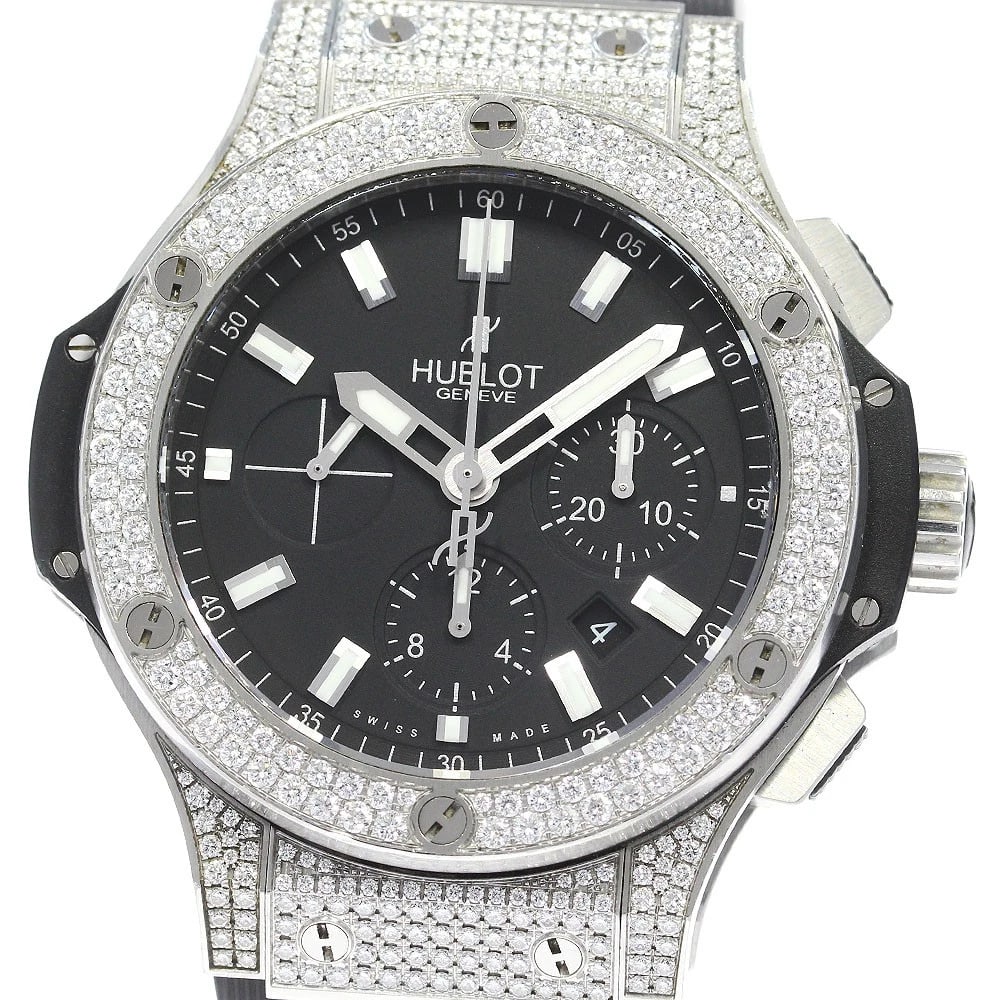 HUBLOT BIG BANG STEEL DIAMOND AUTOMATIC WATCH: HUBLOT Big bang steel diamond Automatic Watch Brand: HUBLOT Type/Style: Wristwatch Material: Band Material rubber, Case Material Stainless Steel / ceramic Color: Band Color black, Dial Color black, Ca