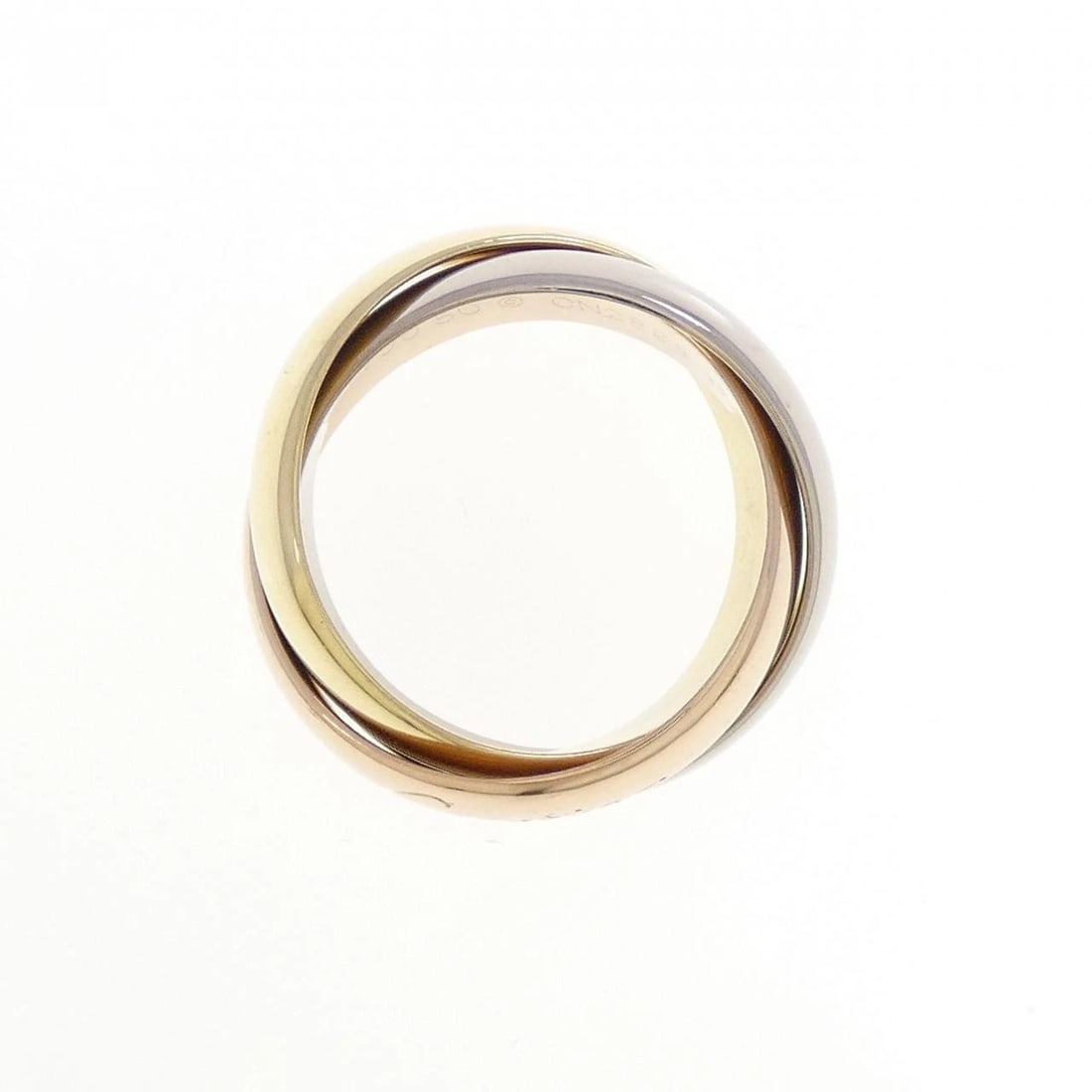 CARTIER TRINITY LARGE RING: Cartier Trinity Large Ring Brand: CARTIER Type/Style: Cartier Ring Material: 750 Yellow Gold/750 White Gold/750 Pink Gold, Color: YG,WG,PG Size: US5 1/2(50) Accessories: None Accessories Notice: When
