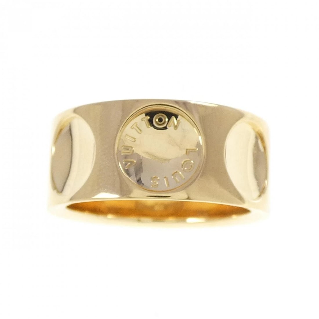 LOUIS VUITTON PETITE BOURG EMPREINTE RING: Louis Vuitton Petite Bourg Empreinte Ring Brand: LOUIS VUITTON Type/Style: Louis Vuitton Ring Material: 750 yellow gold, Color: Yellow gold Size: US10 1/4(61) Accessories: None Accessories