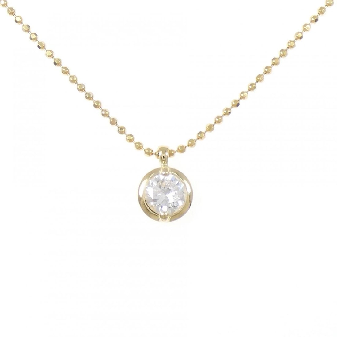 K18YG DIAMOND NECKLACE: K18YG Diamond Necklace Brand: Unbranded Type/Style: Diamond Necklace Material: K18YG, Main Stone/Creation NATURAL Color: YELLOW GOLD Size: 40CM Actual Size Pendant length approx. x width approx.: