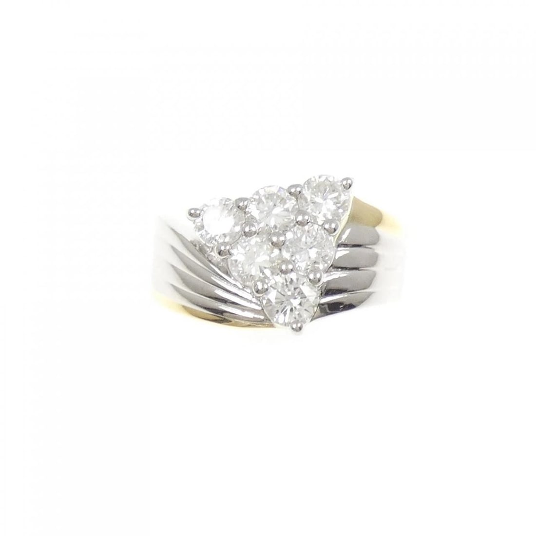 PT900/K18YG DIAMOND RING: PT900/K18YG Diamond Ring Brand: Unbranded Type/Style: Diamond Ring Material: PT900/K18YG, Main Stone/Creation Natural Color: YG,Silver Size: US 4 1/2 Accessories: None Accessories Notice: When