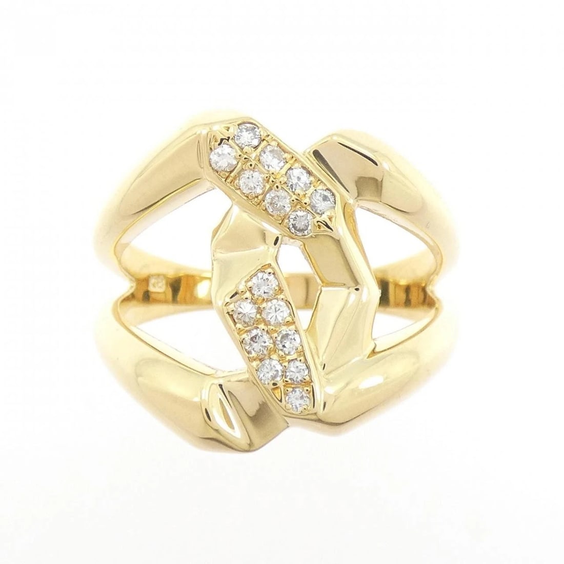 K18YG DIAMOND RING: K18YG Diamond Ring Brand: Unbranded Type/Style: Diamond Ring Material: 18K Yellow Gold, Main Stone/Creation Natural Color: Yellow Gold Size: US 9 1/2 Accessories: None Accessories Notice: