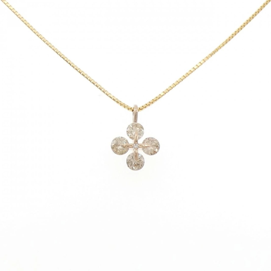 K18PG/K18YG DIAMOND NECKLACE: K18PG/K18YG Diamond Necklace Brand: Unbranded Type/Style: Diamond Necklace Material: K18PG/K18YG, Main Stone/Creation NATURAL Color: PG,YG Size: 45CM Actual Size Pendant length approx. x width approx.