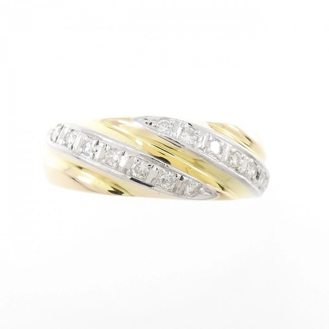 K18YG/PT850 DIAMOND RING - 2