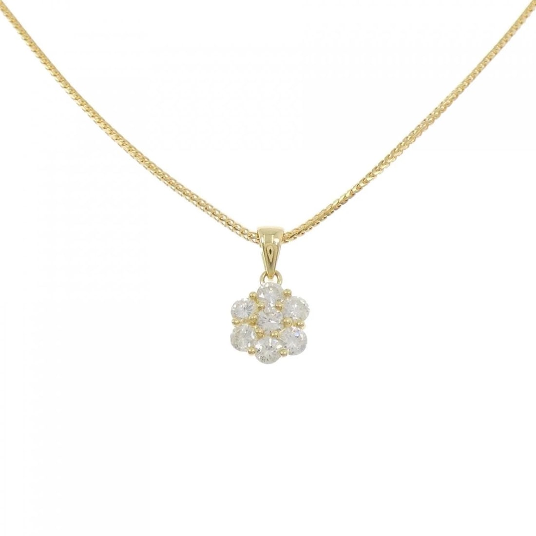 K18YG FLOWER DIAMOND NECKLACE: K18YG Flower Diamond Necklace Brand: Unbranded Type/Style: Diamond Necklace Material: K18YG, Main Stone/Creation Natural Color: YG Size: 42cmActual Size Pendant length approx. x width approx.: