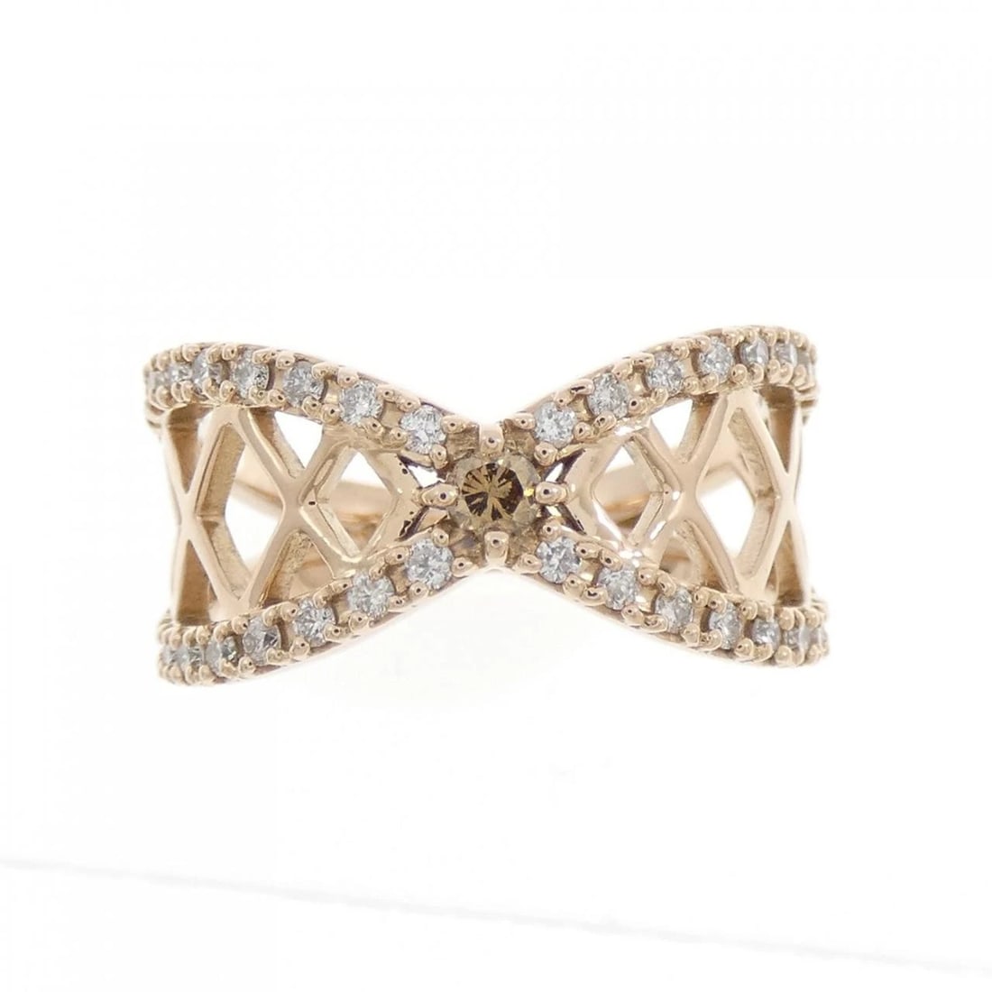 K18PG DIAMOND RING: K18PG Diamond Ring Brand: Unbranded Type/Style: Diamond Ring Material: K18PG, Main Stone/Creation Natural Color: Pink Gold Size: US 5 Accessories: None Accessories Notice: When purchasing pre-owned