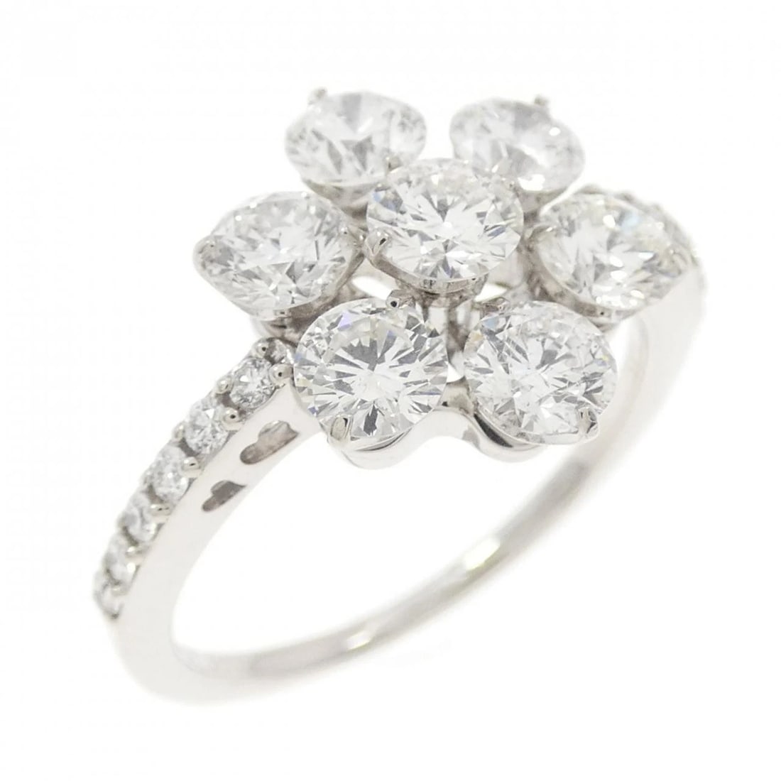 K18WG FLOWER DIAMOND RING (1 of 3)