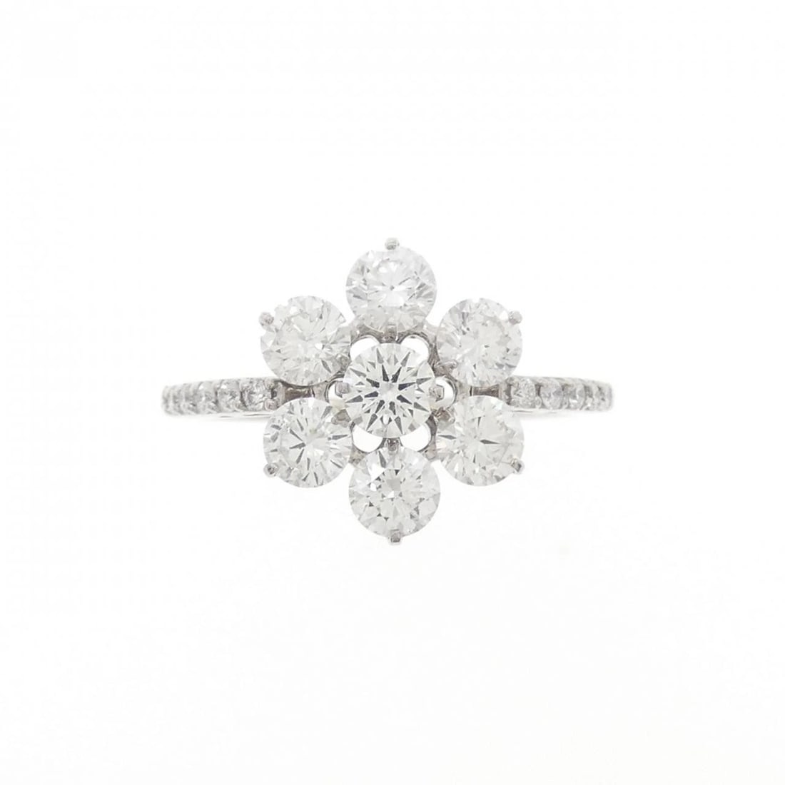 K18WG FLOWER DIAMOND RING - 2