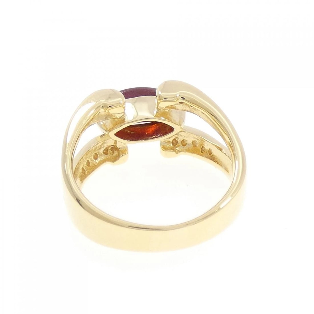 K18YG GARNET RING - 2