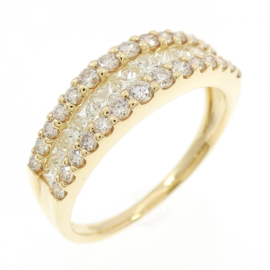 K18YG DIAMOND RING: K18YG Diamond Ring Brand: Unbranded Type/Style: Diamond Ring Material: 18K Yellow Gold, Main Stone/Creation Natural Color: Yellow Gold Size: US 6 1/2 Accessories: None Accessories Notice: When
