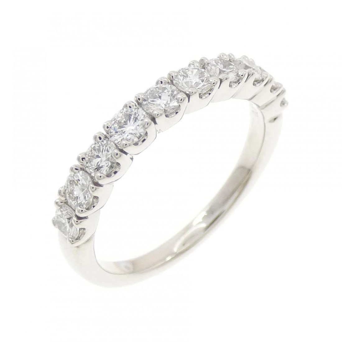 PT950 HALF ETERNITY DIAMOND RING: PT950 Half Eternity Diamond Ring Brand: Unbranded Type/Style: Diamond Ring Material: PT950, Main Stone/Creation Natural Color: Silver Size: US 5 1/4 Accessories: None Accessories Notice: When
