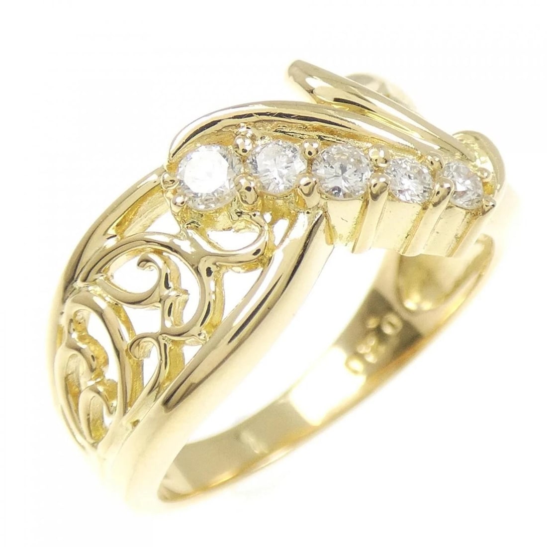 K18YG DIAMOND RING: K18YG Diamond Ring Brand: Unbranded Type/Style: Diamond Ring Material: 18K Yellow Gold, Main Stone/Creation Natural Color: Yellow Gold Size: US 6 1/4 Accessories: None Accessories Notice: