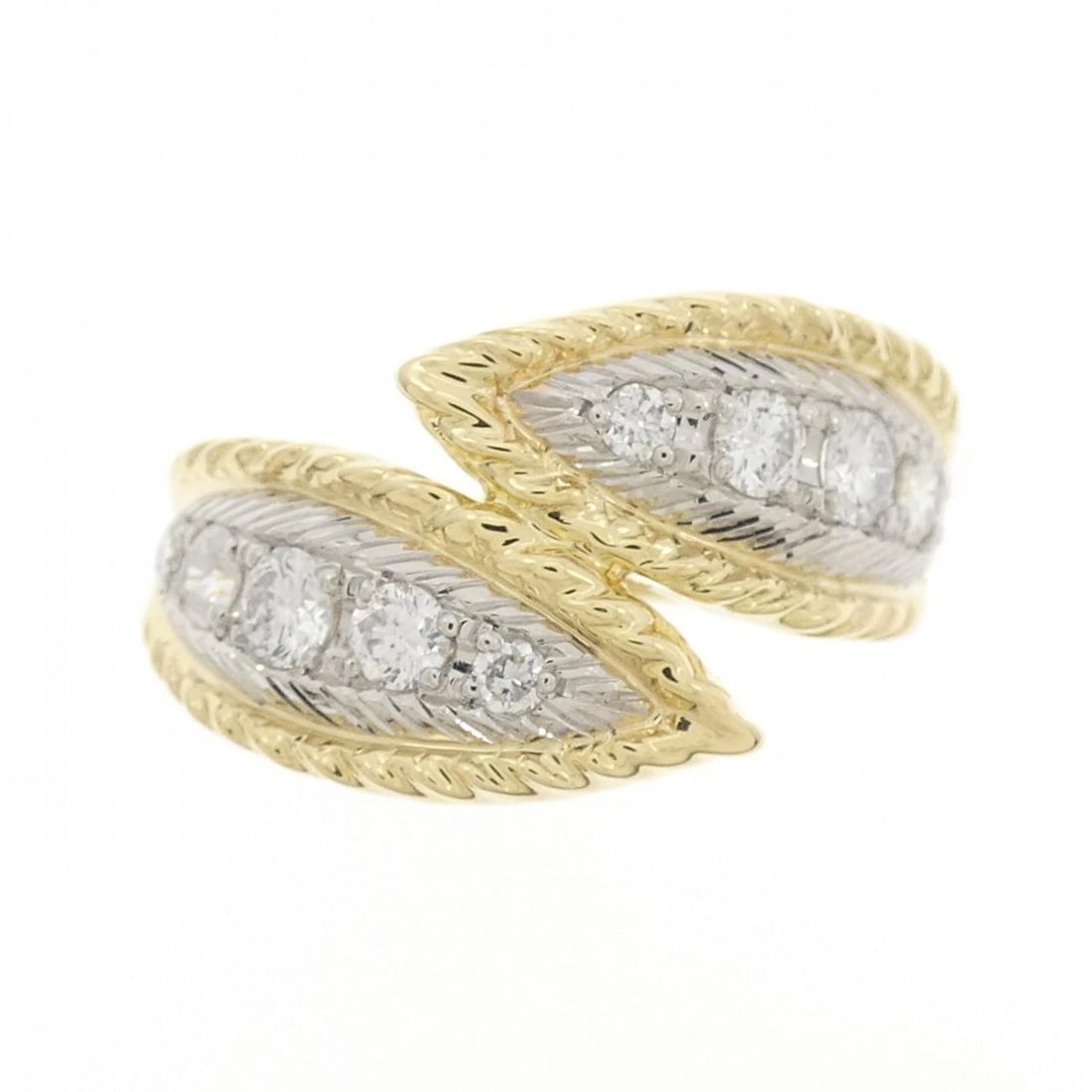 K18YG/PT900 DIAMOND RING - 2