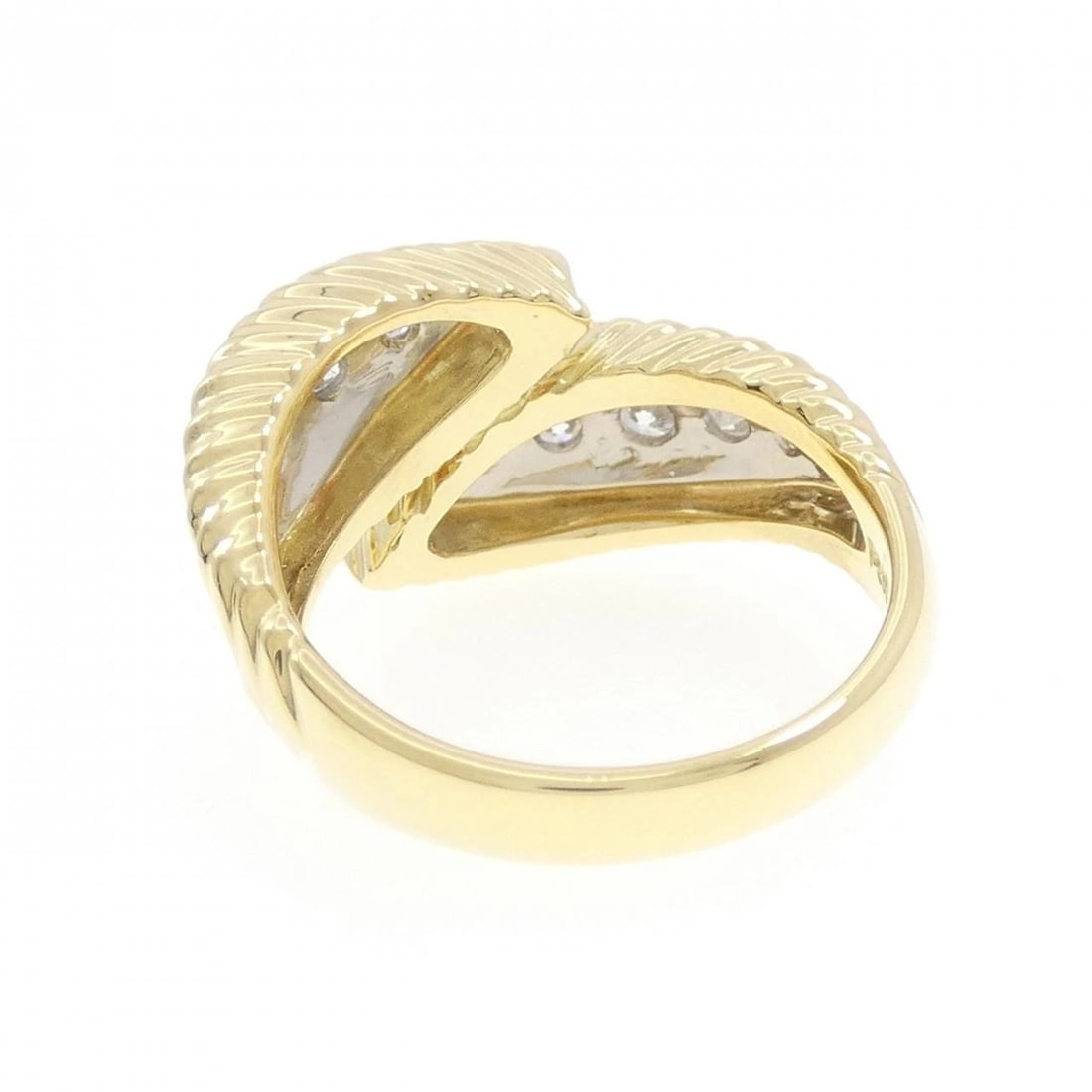 K18YG/PT900 DIAMOND RING - 3