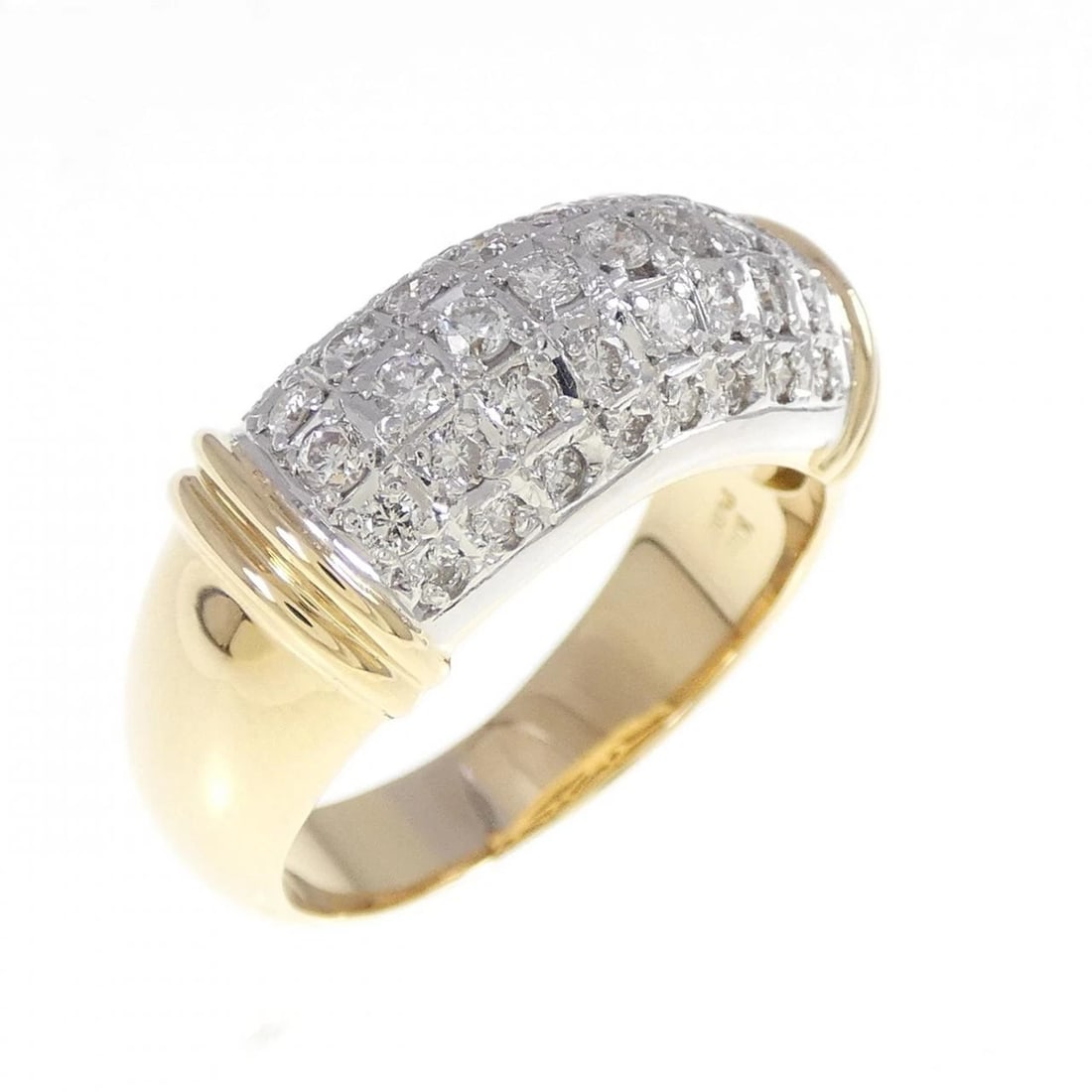 K18YG/PT900 DIAMOND RING: K18YG/PT900 Diamond Ring Brand: Unbranded Type/Style: Diamond ring Material: K18YG/PT900, Main Stone/Creation NATURAL Color: YG,Silver Size: US 9.5 Accessories: None Accessories Notice: Wh